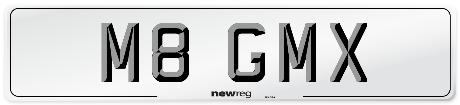 M8 GMX Number Plate from New Reg